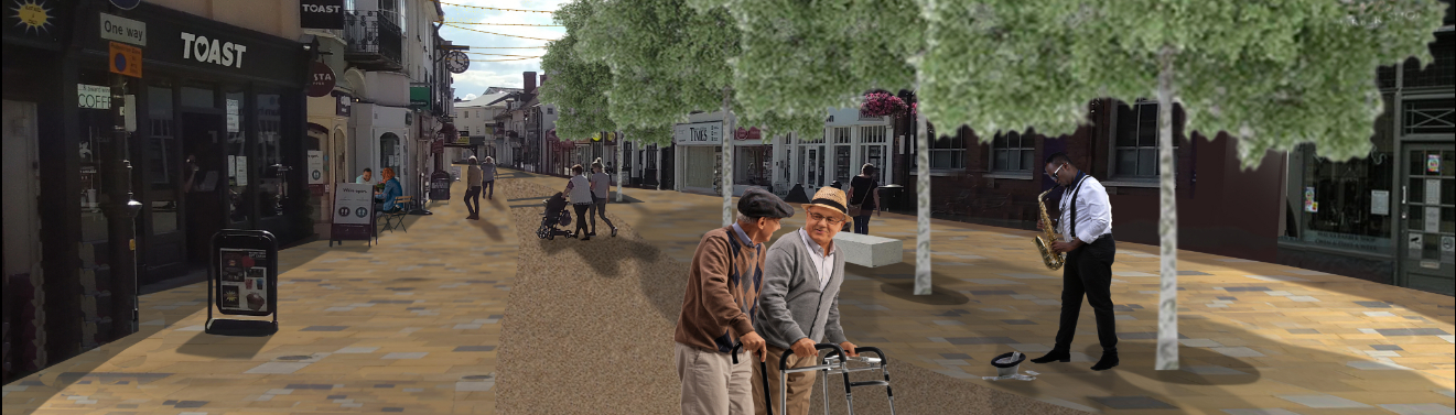 artist impression of the Braintree pedestrianisation 